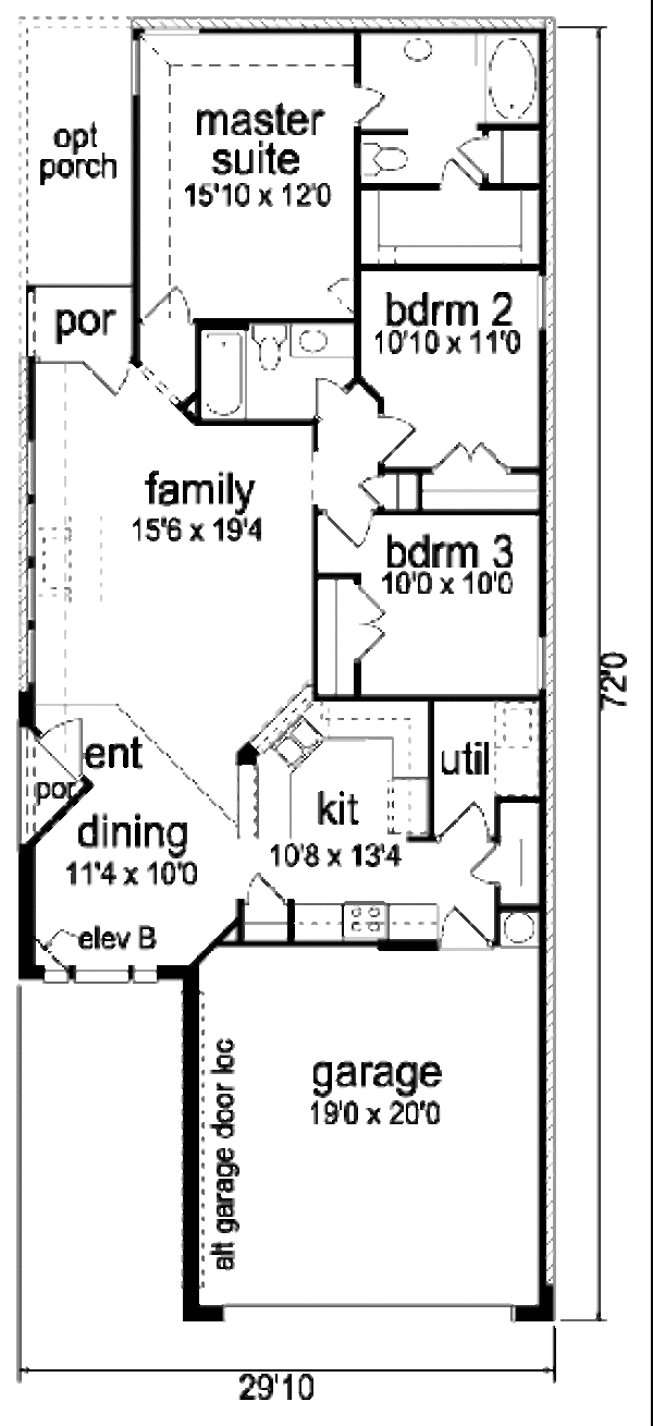 Traditional Floor Plan - Main Floor Plan #84-286