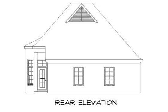 Exterior - Rear Elevation for European House Plan #424-120 - 3 bed, 2 bath