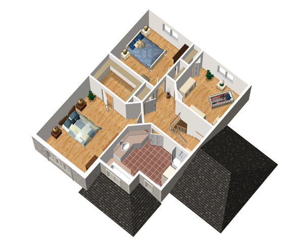 Traditional Floor Plan - Upper Floor Plan #25-4704