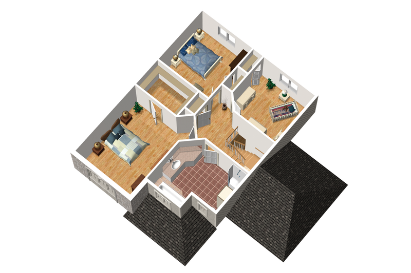 House Design - Floor Plan - Upper Floor 1 for Traditional House Plan #25-4704 - 3 bed, 1 bath