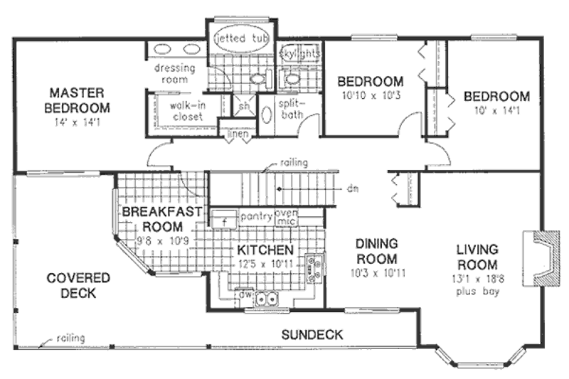 House Plan Design - Floor Plan - Main Floor for Traditional House Plan #18-8958 - 5 bed, 3 bath