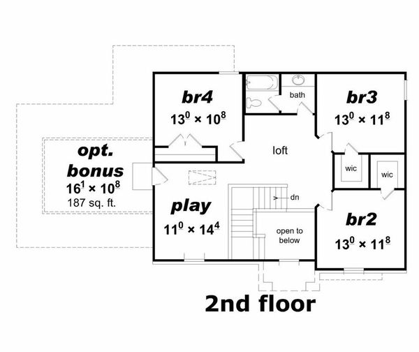 Floor Plan - Upper Floor Plan #329-338
