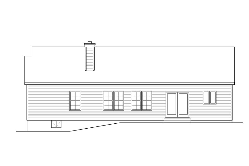 Dream House Plan - Exterior - Rear Elevation for Ranch House Plan #22-624 - 3 bed, 2 bath