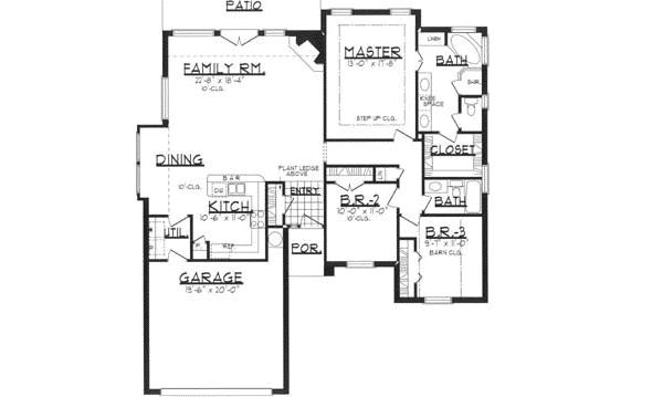 Home Plan - Traditional Floor Plan - Main Floor Plan #62-102