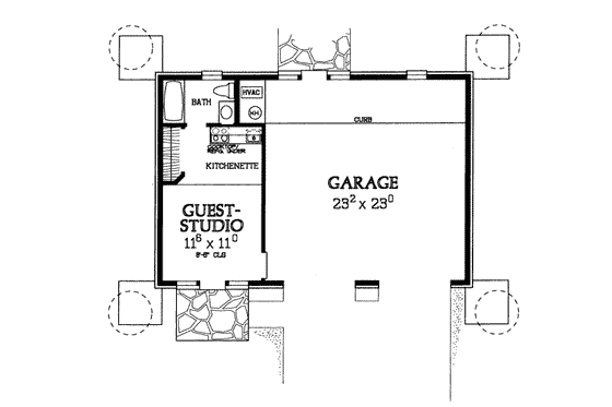 Floor Plan - Main Floor for Traditional House Plan #72-251, 0 bath