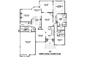 Floor Plan - Main Floor for European House Plan #81-1311 - 4 bed, 3.5 bath