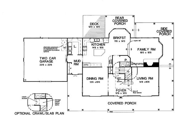 Colonial Floor Plan - Main Floor Plan #312-584