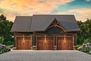 Exterior - Front Elevation 5 for Craftsman House Plan #54-594 - 1 bed, 1 bath