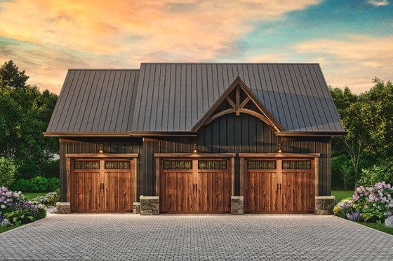 Exterior - Front Elevation 5 for Craftsman House Plan #54-594 - 1 bed, 1 bath