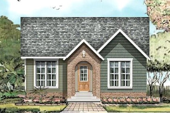 Exterior - Front Elevation for European House Plan #424-195 - 3 bed, 2 bath