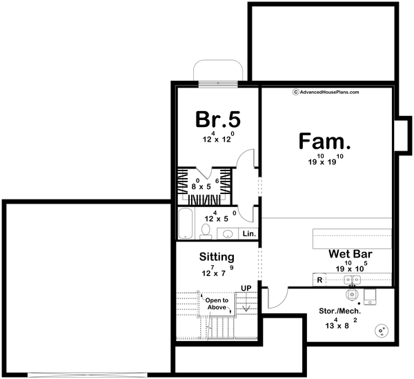 Cottage Floor Plan - Lower Floor Plan #455-487