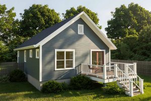 Exterior - Rear Elevation for Cottage House Plan #79-111 - 2 bed, 1 bath