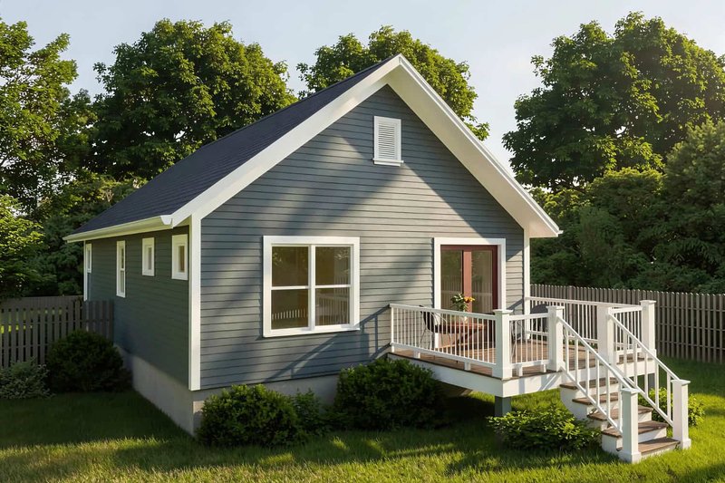 Architectural House Design - Exterior - Rear Elevation for Cottage House Plan #79-111 - 2 bed, 1 bath