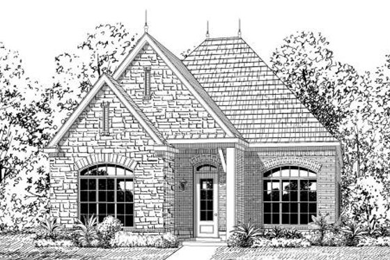 Exterior - Front Elevation for European House Plan #424-139 - 3 bed, 2 bath