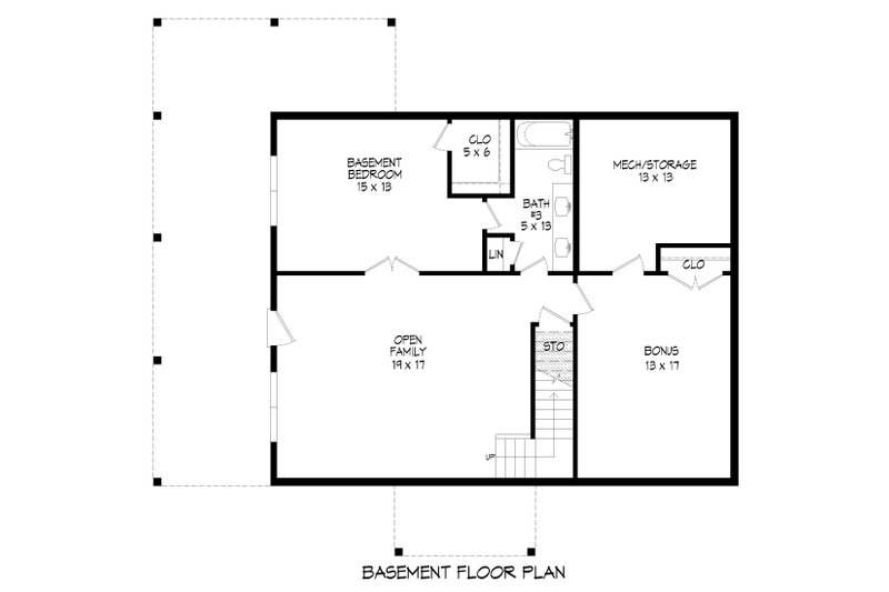 House Design - Floor Plan - Lower Floor for Southern House Plan #932-795 - 3 bed, 2.5 bath