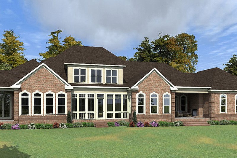 Dream House Plan - Exterior - Rear Elevation for Colonial House Plan #63-426 - 5 bed, 4.5 bath