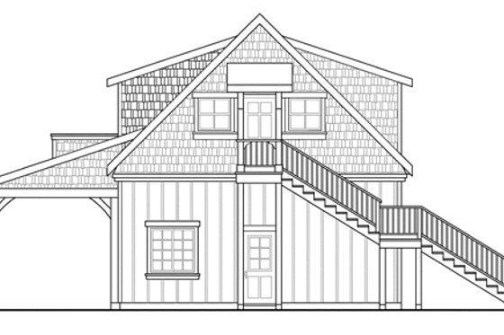 Exterior - Rear Elevation for Traditional House Plan #124-896, 0 bath