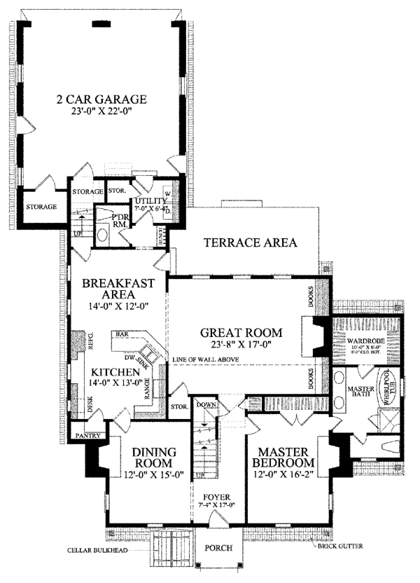Home Plan - Colonial Floor Plan - Main Floor Plan #137-204