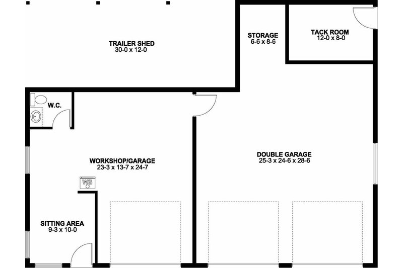 Dream House Plan - Floor Plan - Main Floor for Ranch House Plan #126-205, 0.5 bath
