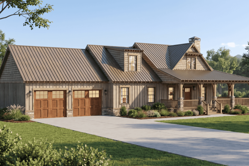 Architectural House Design - Exterior - Other Elevation 2 for Farmhouse House Plan #923-498 - 2 bed, 3.5 bath