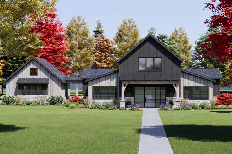 Architectural House Design - Barndominium Exterior - Front Elevation Plan #1096-162
