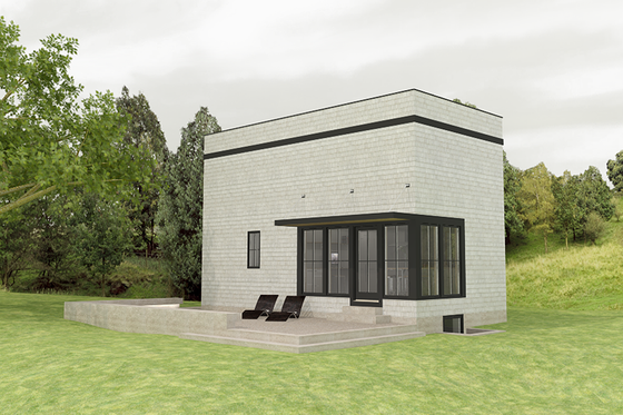 Exterior - Front Elevation for Modern House Plan #914-1 - 1 bed, 1 bath