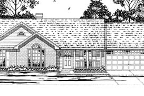 Exterior - Front Elevation for Traditional House Plan #42-182 - 3 bed, 2 bath