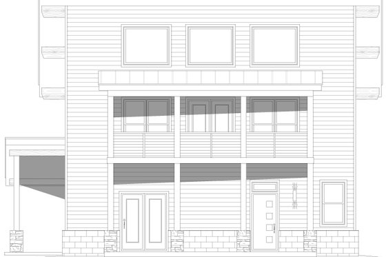 Exterior - Front Elevation 3 for Southern House Plan #932-1274 - 3 bed, 2 bath
