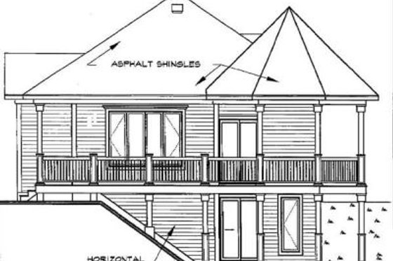 Exterior - Rear Elevation for Victorian House Plan #23-161 - 1 bed, 1 bath