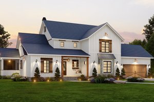 Exterior - Front Elevation 3 for Farmhouse House Plan #54-570 - 4 bed, 4.5 bath