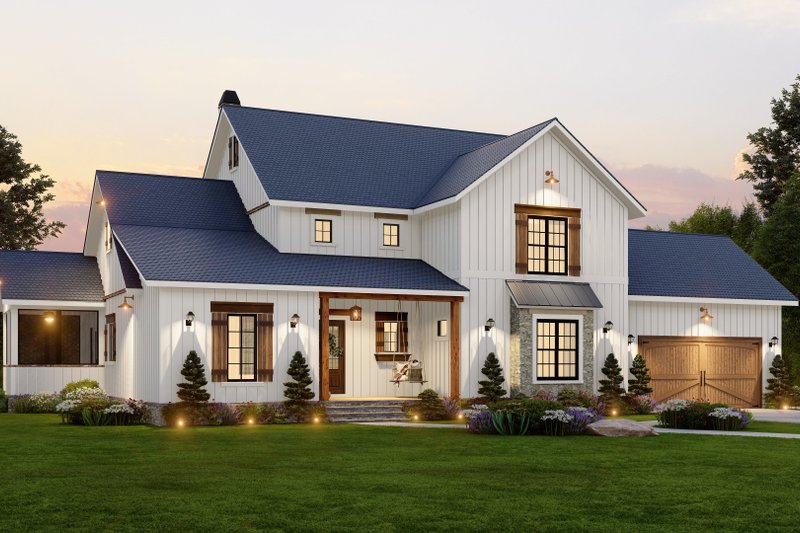 House Design - Exterior - Front Elevation 3 for Farmhouse House Plan #54-570 - 4 bed, 4.5 bath
