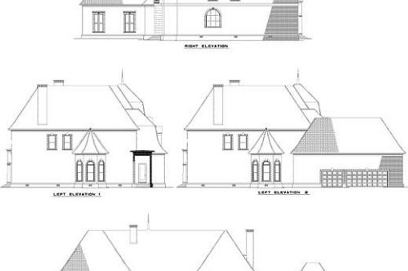 Home Plan - Exterior - Rear Elevation for European House Plan #17-2278 - 4 bed, 5 bath