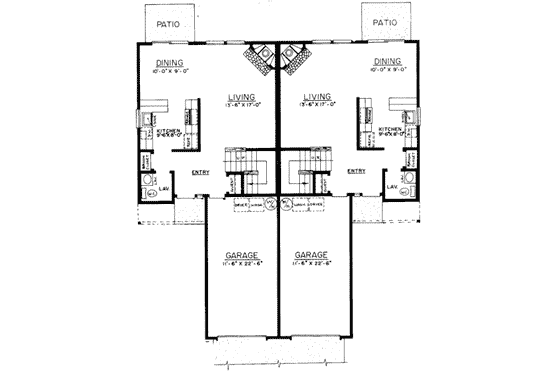 Floor Plan - Main Floor for Modern House Plan #303-197 - 3 bed, 1.5 bath