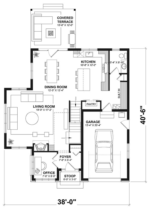Home Plan - European Floor Plan - Main Floor Plan #23-860