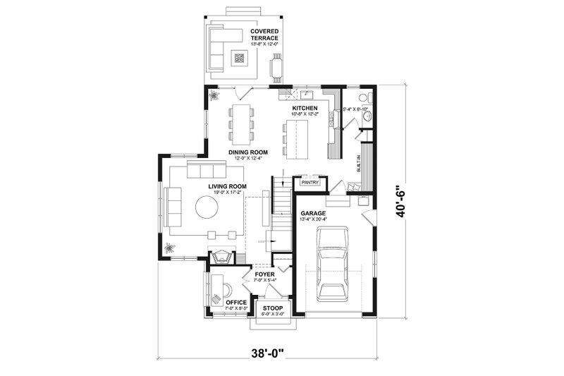 Home Plan - Floor Plan - Main Floor for European House Plan #23-860 - 3 bed, 2.5 bath
