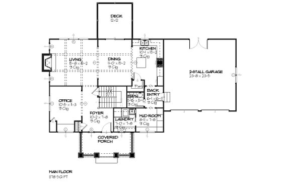 Floor Plan - Main Floor for Traditional House Plan #901-24 - 3 bed, 2.5 bath