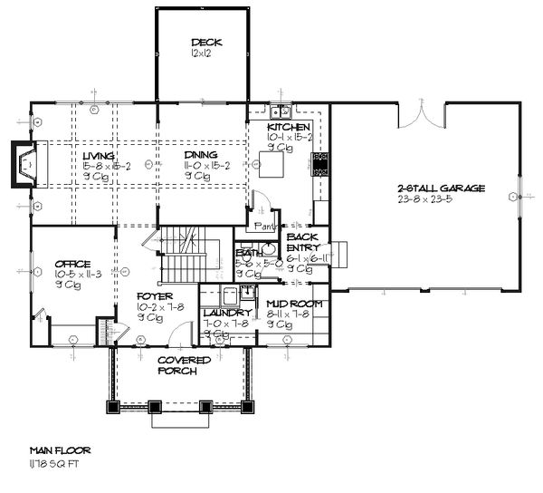 House Design - Traditional Floor Plan - Main Floor Plan #901-24