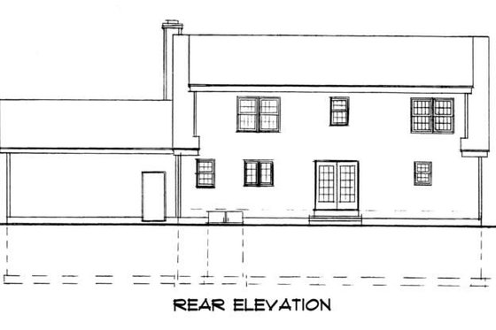 Exterior - Rear Elevation for Ranch House Plan #75-175 - 3 bed, 2.5 bath