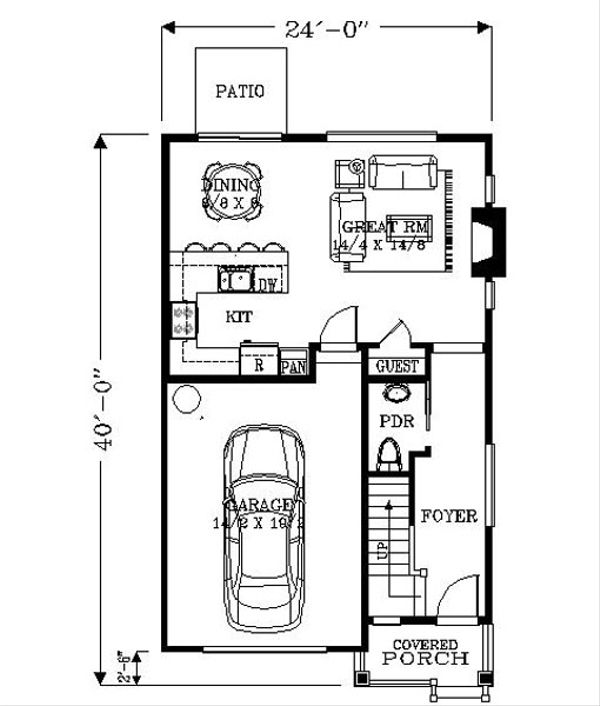 Bungalow Floor Plan - Main Floor Plan #53-417