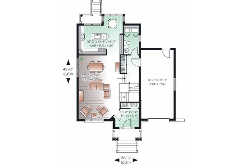 Dream House Plan - Floor Plan - Main Floor for European House Plan #23-818 - 3 bed, 2.5 bath