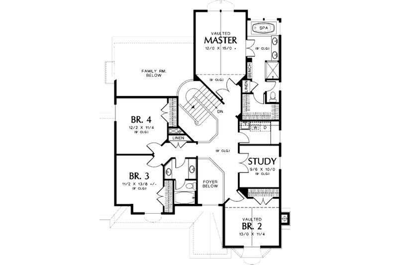 Dream House Plan - Floor Plan - Upper Floor for European House Plan #48-442 - 4 bed, 2.5 bath