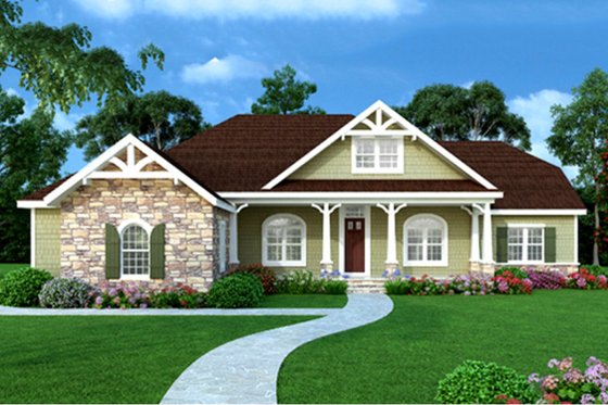 Exterior - Other Elevation for Craftsman House Plan #456-33 - 3 bed, 2 bath