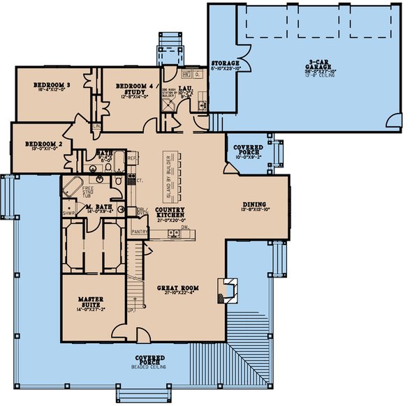 House Blueprint - Farmhouse Floor Plan - Main Floor Plan #923-259