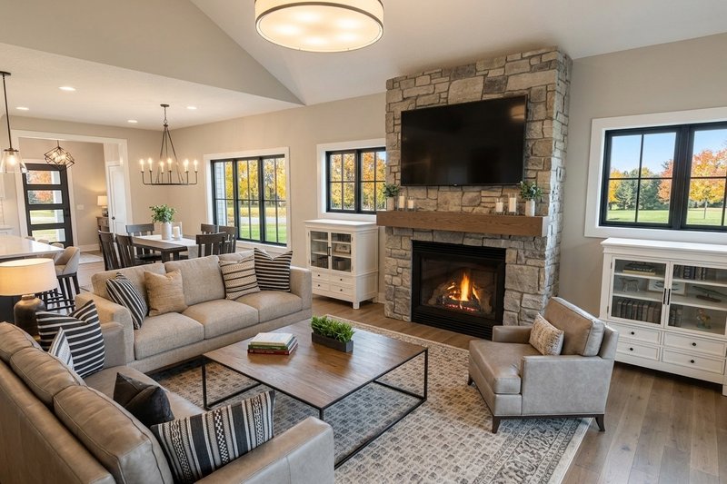 Dream House Plan - Interior - Family Room 1 for Farmhouse House Plan #51-1547 - 2 bed, 2 bath