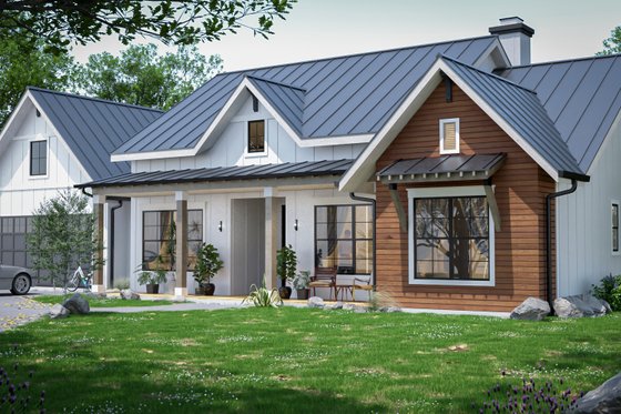 Exterior - Front Elevation 3 for Farmhouse House Plan #1110-10 - 4 bed, 2.5 bath