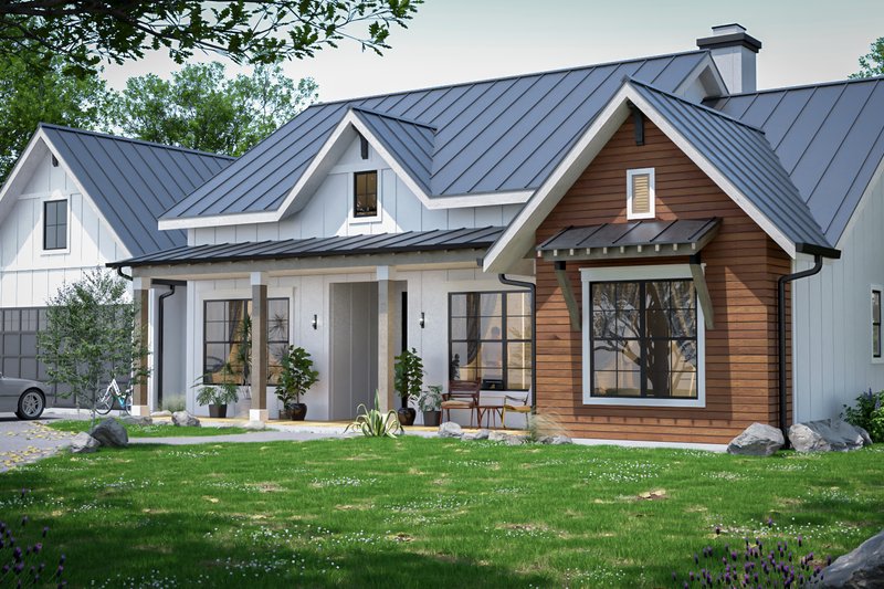 House Blueprint - Exterior - Front Elevation 3 for Farmhouse House Plan #1110-10 - 4 bed, 2.5 bath