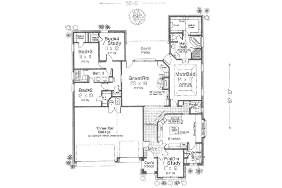 Floor Plan - Main Floor for European House Plan #310-358 - 4 bed, 2.5 bath