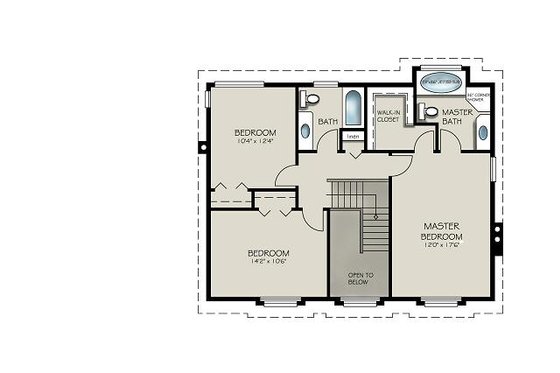 Floor Plan - Upper Floor for Country House Plan #427-2 - 3 bed, 2.5 bath