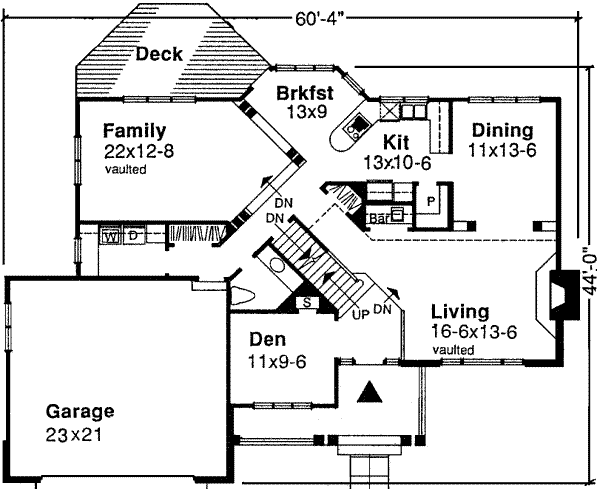Architectural House Design - Traditional Floor Plan - Main Floor Plan #320-110