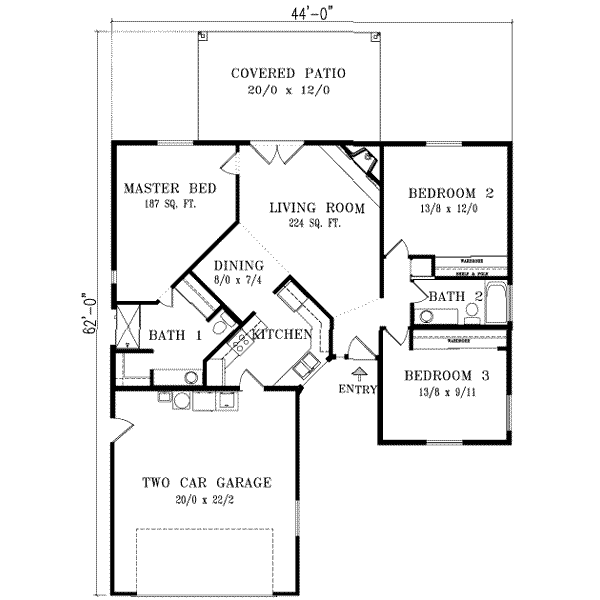 Dream House Plan - Ranch Floor Plan - Main Floor Plan #1-286